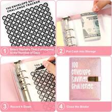 100 Envelopes Saving Challenge Binder, Money Saving Challenge Budget Binder With 100 Cash Envelopes, Savings Challenges Book With Lock, Easy And Fun Way To Save 5050 Dollars - Multicolor - View 6