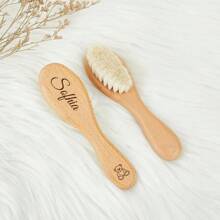 1 Stück personalisierte Haarbürste, lasergraviert, Holzblumen Haarbürste, Souvenir Geschenk Baby Shower Geschenk, personalisierte Baby Haarbürste, gravierter Name Baby Bürste, Neugeborenen Geschenk, Geschenk für neue Mutter, individualisierte Kämme, Straßen Lässig Chic - Braun - Übersicht 15