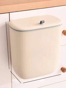 1入多場景使用垃圾桶，加侖廚房堆肥桶，帶蓋小型垃圾桶，牆掛式推開式垃圾桶，適用於櫃台或櫥櫃下方，帶蓋掛式小型垃圾桶，適用於房車/櫥櫃/浴室/臥室/辦公室/露營/宿舍的室內堆肥桶，可安裝（8L/12L米白色） - 米色 - 查看 14