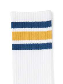 1 Paar gestreifte Socken für Damen & Herren, bunte Drei-Streifen Überknie Skater Socken, Europäische & Amerikanische Größen, Premium Material, Herbst & Winter