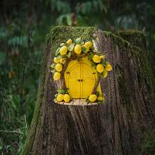1 件木门装饰，创意童话装饰，适合室内空间、家庭、花园、露台或桌面 - 独特、微型、木制工艺装饰最佳礼物 - 彩色 - 查看 8