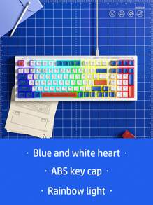 HP Teclado de membrana RGB retroiluminado pequeño y portátil para oficina, compatible con Windows, tabletas, portátiles y computadoras de escritorio para gamers, teclado retroiluminado con cable, para juegos y oficina - Combinación de colores - Ver 6