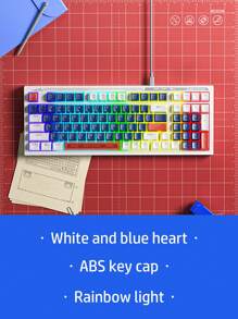 HP Teclado de membrana RGB retroiluminado pequeño y portátil para oficina, compatible con Windows, tabletas, portátiles y computadoras de escritorio para gamers, teclado retroiluminado con cable, para juegos y oficina - Combinación de colores - Ver 4