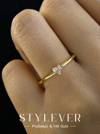 STYLEVER 1 件心形戒指和太阳花戒指，可爱女孩派对配饰，周年纪念日、母亲节、友谊礼物情人节日常佩戴戒指