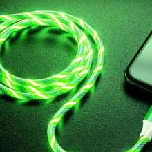 Led Flowing Light Fast Charging Charger Cable 3.28ft/1m, Tpe Charging Data Line Compatible With Vivo/OPPO Ultra/S24/S23 Ultra/S23/S22/S21 Series Compatible With IPhone 16, 16 Pro Max, 15, 15 Plus, 15 Pro, 15 Pro Max,Compatible With Xiaomi, Compatible With OnePlus Type C