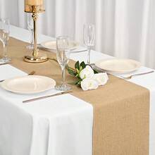 1/2/5 sztuk Opakowanie Jutowy bieżnik Retro i minimalistyczny obrus na ślub Naturalna juta Vintage Obrus rustykalny obrus na wesele Dekoracja stołu na przyjęcie Wystrój domu - Wielokolorowe - Zobacz 5