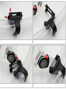 Snorkel Mask Holder Clip - Diving Retainer For Silicone Snorkel Tube, Goggles Buckle - Black