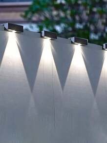 1 buah/2 buah/4 buah Lampu Dinding Tenaga Surya, Lampu Dek LED Ultra Terang, Lampu Pagar, Penerangan Luar Ruangan, Lampu Taman Tahan Air, Balkon, Pagar, Teras, Lampu Malam Tenaga Surya Dekorasi Rumah - Hitam - View 17