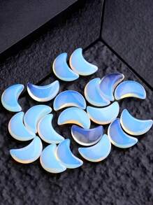 5/10/20pcs Opal Moon Curved Crescent Gemstones Polished Hole-Less Moon Crystal Decoration For DIY Jewelry Making- Perfect Cute Gift For Christmas And Birthday