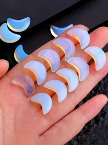 5/10/20pcs Opal Moon Curved Crescent Gemstones Polished Hole-Less Moon Crystal Decoration For DIY Jewelry Making- Perfect Cute Gift For Christmas And Birthday