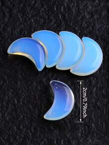 5/10/20pcs Opal Moon Curved Crescent Gemstones Polished Hole-Less Moon Crystal Decoration For DIY Jewelry Making- Perfect Cute Gift For Christmas And Birthday