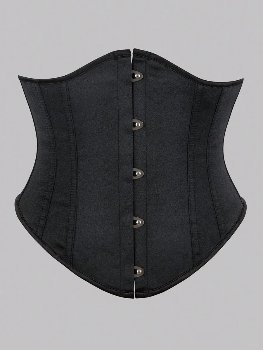 1pc Court-Style Colorful Denim Corset Waist Trainer With Back Lace-Up Detail, Suitable For Pairing With Dresses, For Halloween