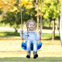 Juego de Columpio,Set de Columpio con Cuerda Ajustable,Columpio Hebilla,Seguro y Duradero,Juego de Columpios para Niños Mayores de 4 Años,se Puede Instalar en Interiores, Exteriores,árbol Etc. - Azul - Ver 2