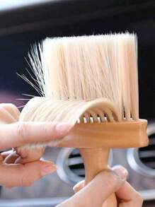 1pc,Car Air Outlet Cleaning Scrub Car Interior Cleaning Tools Solid Wood Brush Car Dust Collector Soft Brush