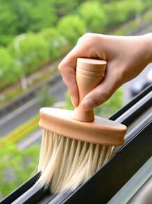 1pc,Car Air Outlet Cleaning Scrub Car Interior Cleaning Tools Solid Wood Brush Car Dust Collector Soft Brush