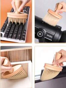 1pc,Car Air Outlet Cleaning Scrub Car Interior Cleaning Tools Solid Wood Brush Car Dust Collector Soft Brush