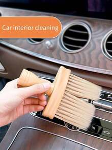 1pc,Car Air Outlet Cleaning Scrub Car Interior Cleaning Tools Solid Wood Brush Car Dust Collector Soft Brush