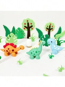 28 قطعة مجموعة ديكور كعكة بموضوع حديقة الديناصورات الكرتونية ، مصنوعة من مادة المطاط الناعم ، بألوان زاهية وأشكال واقعية ، مناسبة لديكور حفلة عيد الميلاد ، تشمل: 3 نماذج ديناصورات ثلاثية الأبعاد ، 12 ورقة ، 8 حشائش صغيرة ، 2 شجرة صغيرة ، 1 بيضة ديناصور ، 1 بركان صغير ، 1 لافتة عيد ميلاد سعيد. عنصر ديكور كعكة عيد ميلاد مفاجئة ، ديكور سيارة ، إكسسوارات المكتب ، عيد الميلاد