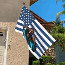 1 pieza Bandera personalizada Bandera personalizada Bandera personalizada para exteriores Añade tu propia imagen/texto Bandera para el hogar interior y exterior - Bandera de América azul oscuro - Ver 2