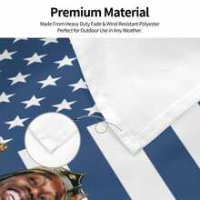 1 pieza Bandera personalizada Bandera personalizada Bandera personalizada para exteriores Añade tu propia imagen/texto Bandera para el hogar interior y exterior - Bandera de América azul oscuro - Ver 5