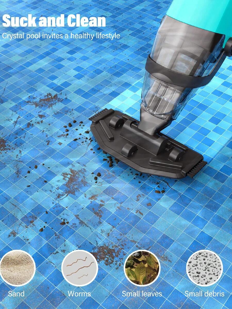 Efurden Handheld Pool Vacuum, Rechargeable Cordless Pool Cleaner With