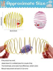 Cat Spring Balls Stretchable Cat Springs Toys Interactive Cat Toys Rolling Cat Balls Colorful Playful Coils Spring Action Toy Caged Rats For Kitten Cat Pet Supplies Indoor Play, Random Color,2PCS, 4PCS,6PCS,8PCS - Multicolor - View 3