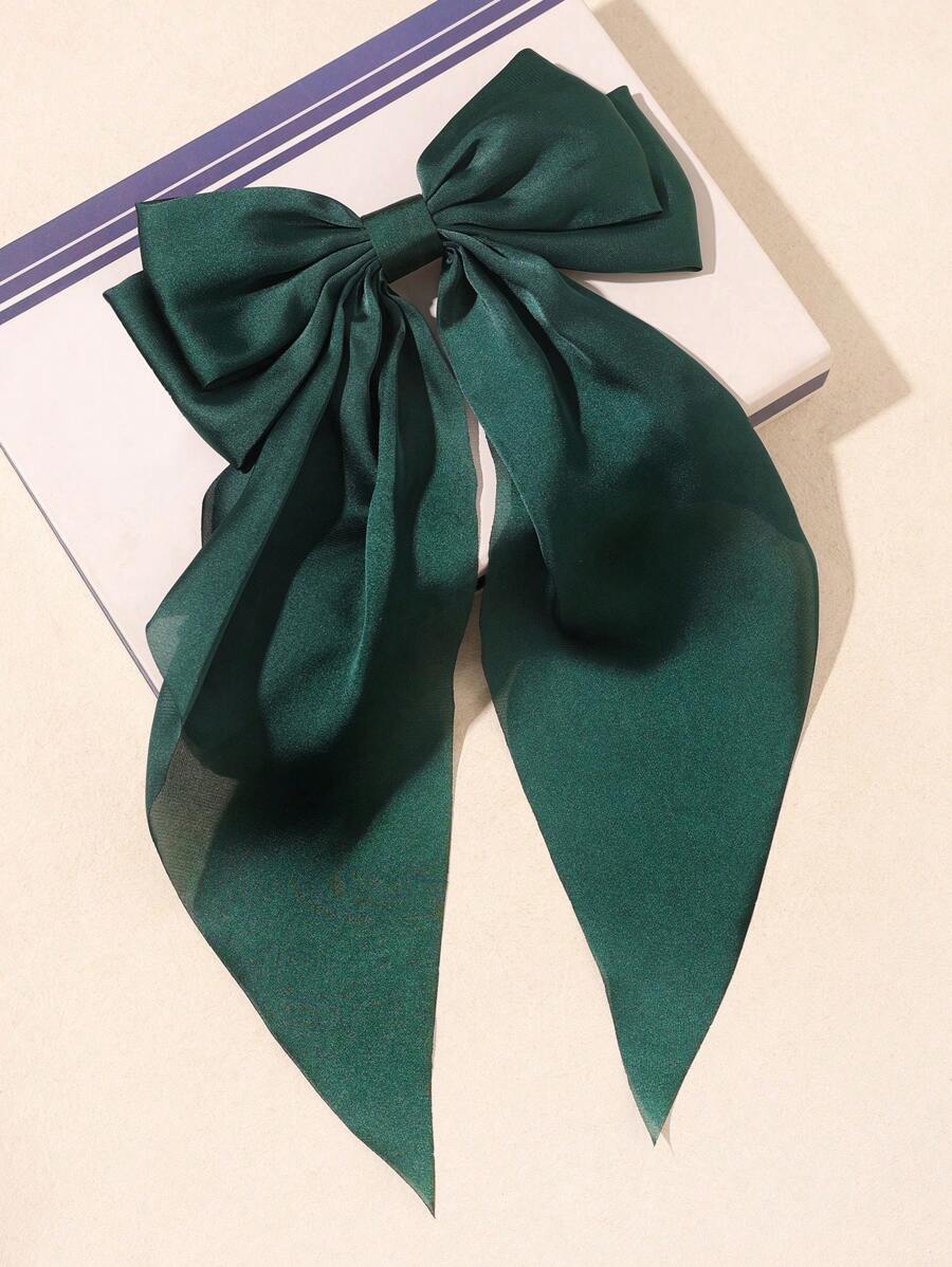 1 chiếc kẹp tóc satin màu trơn có nơ ruy băng dành cho nữ, phụ kiện đội đầu đa năng, kẹp tóc kiểu càng cua cho ngày Valentine, đồ dùng học tập, thanh lịch, sinh viên, trang phục mùa đông cho nữ, nơ, dễ thương, phụ kiện tóc, ghim cài tóc