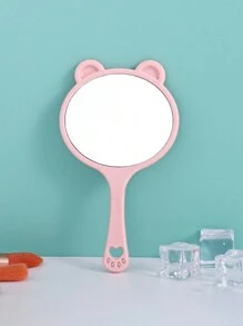 1 pezzo Specchio da trucco portatile creativo con maniglia a forma di orso e gatto, specchio regalo portatile stile coreano per ragazze per il dormitorio degli studenti specchio trucco, specchietti - Multicolore - Visualizzare 21