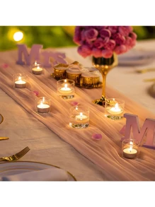 12 个玻璃茶灯烛台、水晶玻璃许愿烛台、浮动式茶灯烛台、小型现代茶灯烛台、婚礼和节日装饰、万圣节和圣诞节装饰、房间装饰、礼物 - 三種顏色 - 查看 4