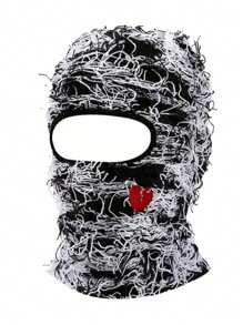 1pc Men's Heart Fashionable Vintage Distressed Cap With Beard And Mask For Personalized And Riding Use Valentine's Day Valentines,Summer,Beach,Holiday,Festival,Travel - Multicolor - View 4
