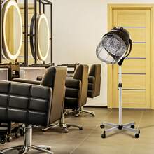 HOMCOM Casco Asciugacapelli Professionale Portatile con Ruote Girevoli, Altezza e Temperatura Regolabili Timer 60 Minuti, 65x65x115-165cm - nero - Visualizzare 3