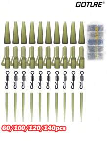 GOTURE Goture 60/100/120/140 peças Kit de Pesca de Carpa para Iniciantes - Conjunto de Caixa de Equipamentos Tudo em Um com Acessórios Essenciais