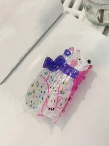 1pc Women's Hair Claw Clip, Summer New Style, Cute Acrylic Cartoon Printed Hair Claw, High-End, Versatile, Elegant Hair Accessories Valentine's Day,Claw Clips,Hair Jaw Clip,Hair Clutch