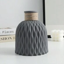 2 piezas Jarrones de plástico, minimalistas, modernos y creativos, de origami de cuerda, con patrón de ondas de agua, para decoración de sala de estar, mesa de comedor, jarrón seco, recipiente que no puede contener agua, decoración del hogar, jarrón de flores, centro de mesa, decoración de mesa - Multicolor - Ver 8