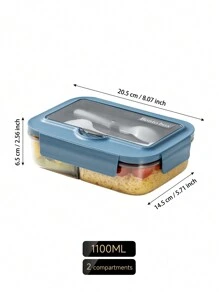 1 个 1100 毫升或 1400 毫升防漏方形午餐盒，带微波炉适用餐具，适合办公室职员、青少年和学校学生 - 可手洗便当盒，适用于食堂、返校和家庭厨房学校用品、圣诞礼物 - 藍色 - 查看 14