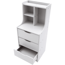 ZhdnBhnos LINSIE 3 Drawers Nightstand Tall Nightstand Side Stand Cabinet Night Stand Bedside Tables For Bedroom And Living Room Nightstand Storage(White) The Best Gift/Present For Family&Friends Happy Christmas - 白色 - 查看 4