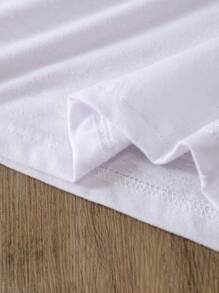 Playeras Mujer Cuello Redondo Manga Corta Moda Casual Cita Súper Calidad Elástico - Blanco - Ver 5