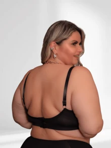 Plus Size Bra & Panty Sets - 黑色胸罩尺寸 50 + 3 條內褲尺寸 50(多種顏色) - 查看 2