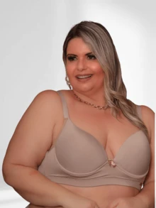 Plus Size Bra & Panty Sets - 黑色胸罩尺寸 50 + 3 條內褲尺寸 50(多種顏色) - 查看 4