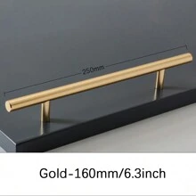 1 pezzo Maniglia per porte di armadi in lega di alluminio / Tiratore per cassetti di guardaroba, stile nordico moderno e semplice, dorato/nero