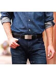 1pcs CHAOREN Ratchet Belts For Men - Mens Leather Belt 1 3/8" For Casual Dress - Micro Adjustable Belt Fit Valentine 's Day - 黑6 - 查看 2