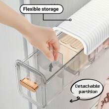 1 件壁挂式内衣收纳盒，适用于胸罩、内衣和袜子，衣柜收纳盒家居浴室装饰浴室收纳盒 - 白色 - 查看 7