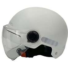 Cycling Helmet With Goggles, Road/Mountain Bike Helmet With Reflective Stickers - White - View 6