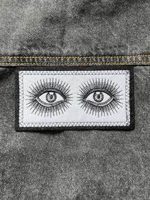 2 Stücke Vintage-Auge gesticktes Aufbügler, Bügel- oder Nähaufnäher für Kleidung, Hüte, Jacken und Taschen