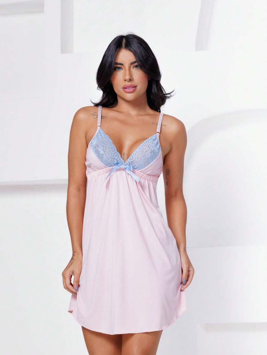 Women Nightgowns & Sleepshirts - Baby Pink - View 1