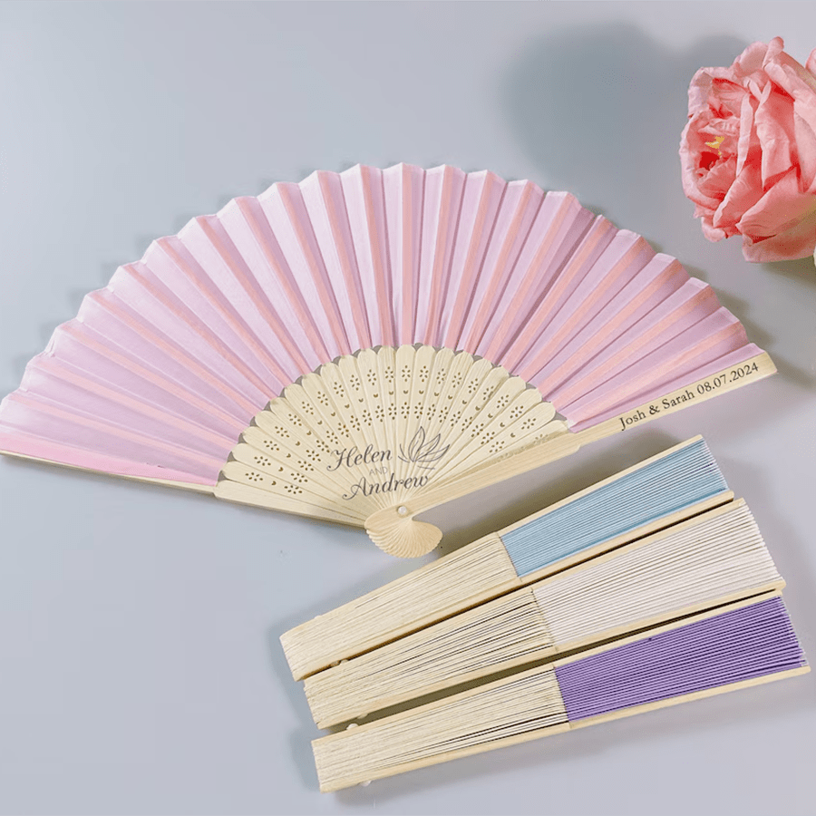 10pcs White Fabric Fan,Grade A Bamboo Ribs Wedding ,Party Favour ...