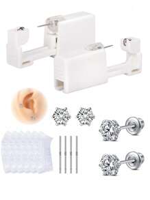 12Pcs Disposable Ear Piercing Kit With Studs - Complete Set For Safe And Easy At-Home Ear Piercing, 316L Surgical Stainless Steel Piercing Gun Kit For Women Man - Multicolor - View 1