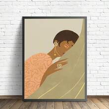 1 张无框帆布墙艺术海报，描绘了两个人在阳光下的溪流旁悠闲地度过时光，风景如画，非常适合为卧室、客厅、办公室增添轻松的氛围 - 彩色 - 查看 12