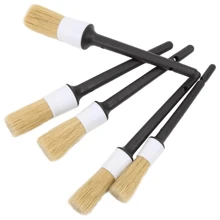 5pcs Car Detailing Brush Detail For Cleaning Wheels Engine Emblems Air Vents - Black - View 3