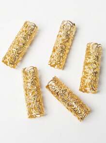5个金色大号脏辫发夹，朋克Y2K波西米亚风发饰，女士爪夹发卡，学生用品，大学校园风，头部饰品，发夹，波西米亚风格 - 金色 - 查看 2